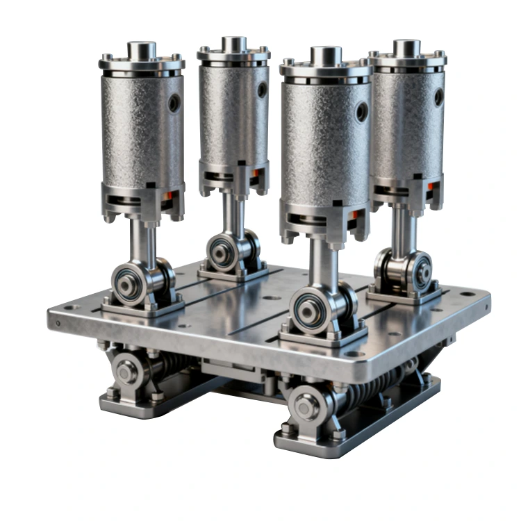 Trillingsmechanisme met vier cilinders en staaftype
